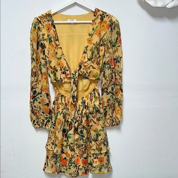 Rays for days laurel Yellow Floral Long Sleeve Dress size XS - Picture 3 of 11